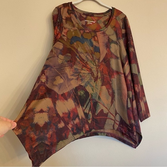 Soft Surroundings Julia Top Butterfly Multi Print Tunic Size Petite Large - Picture 7 of 14